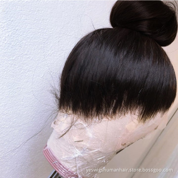 Raw Peruvian Straight Human Hair Hd Full Transparent 360 Lace Front Wig Cheap Natural Virgin Human Hair Lace Frontal Wig Vendor